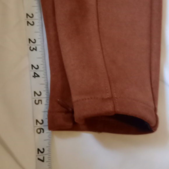 Anthropologie Brown Faux Suede Ankle Zip Leggings | Size 26 - Picture 5 of 11